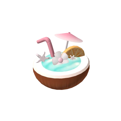Summer Tropical Pink Floral Coconut Drink | Roblox Item - Rolimon's