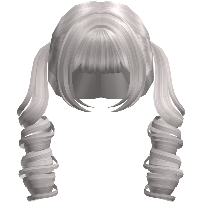 Gray Curly Pig Tail Girl Hair
