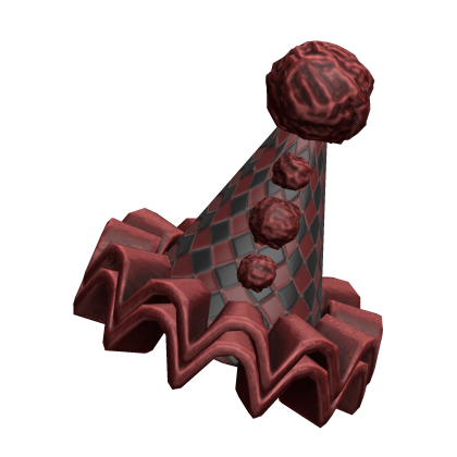 Dark Red Clown Party Hat