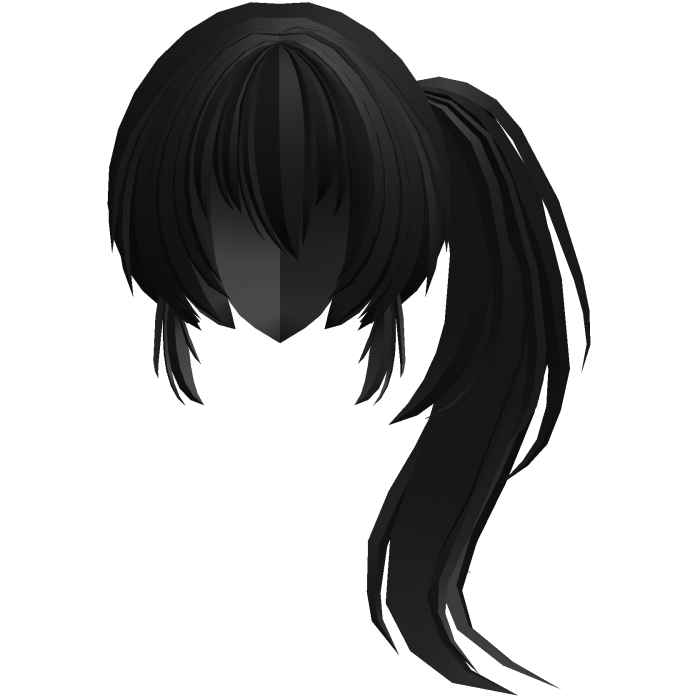 fluffy moe anime long side pony black