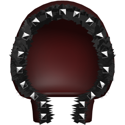 Gothic Emo Studded Fur Hood Red/Black Roblox item