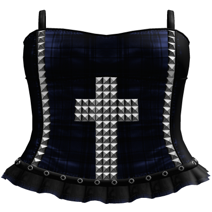 gothic black & blue studded cross dress 3.0 Roblox item