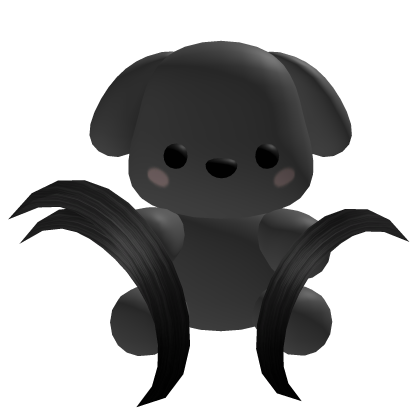 cute dog on hair black Roblox item