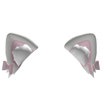 ♡ white cat ears + bows