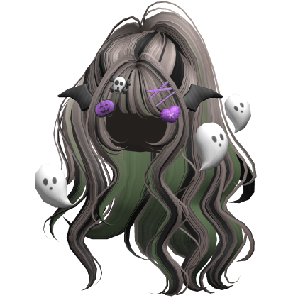 Ash&Green Halloween Hairclips Wavy Half Down
