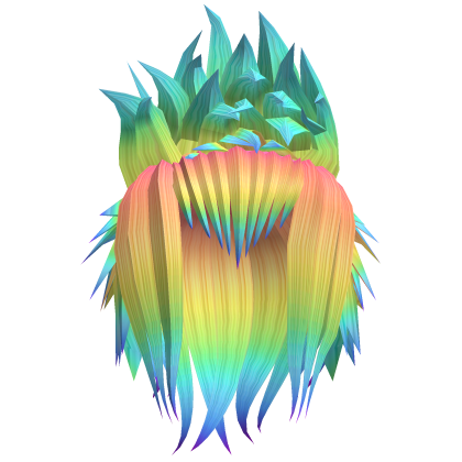 Messy Spiky Anime Updo Hair (Rainbow)