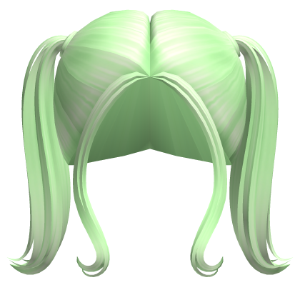 -',ৎ Short Fluffed Pigtails in Green