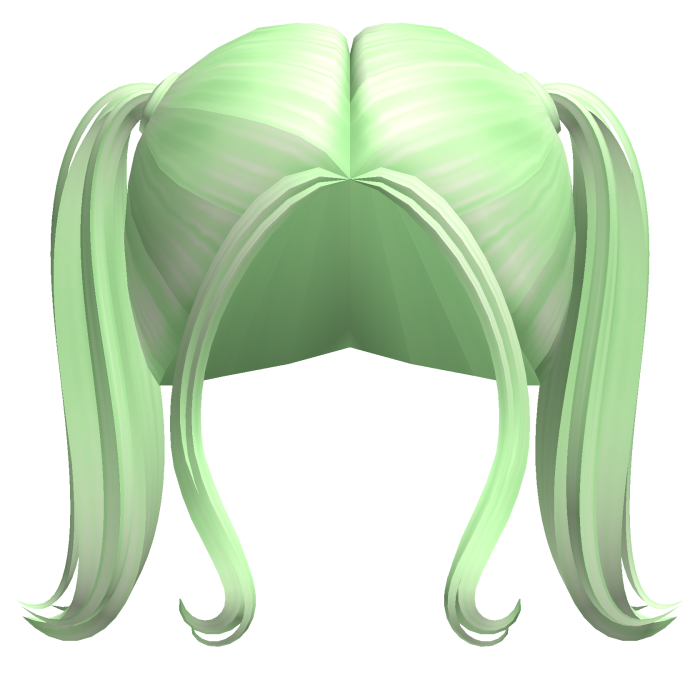 -',ৎ Short Fluffed Pigtails in Green