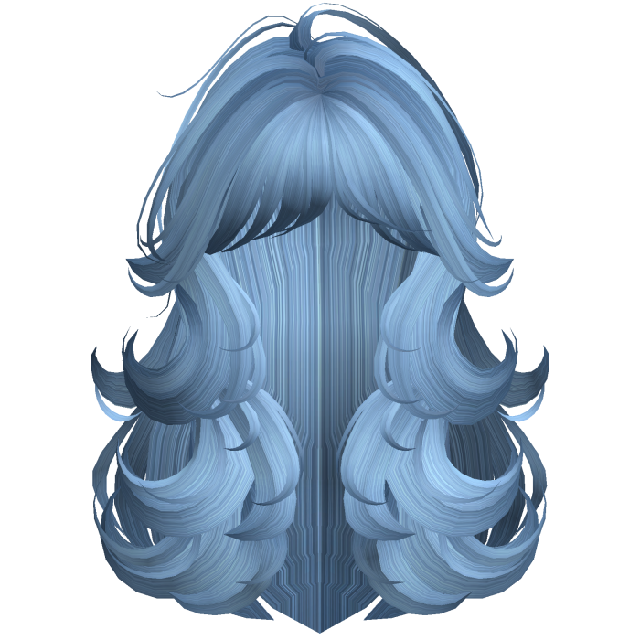 Swirly Wispy Fluffy Layered Teal Hair