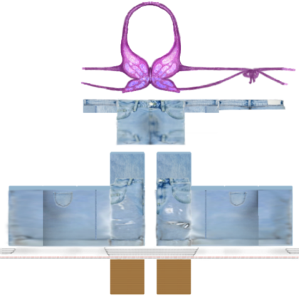 jeans with y2k fantasy butterfly top Roblox decal