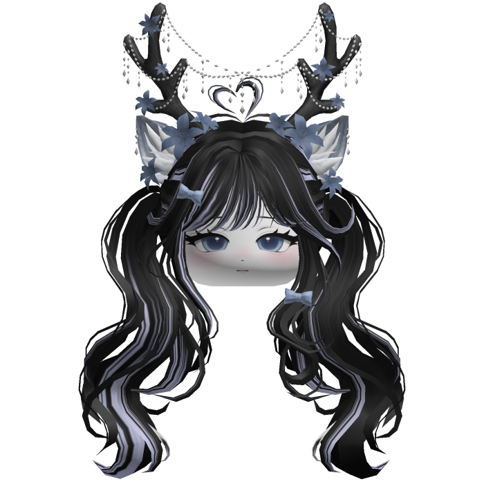 Ethereal Christmas Fairy Fawn Pigtails w/ Antlers