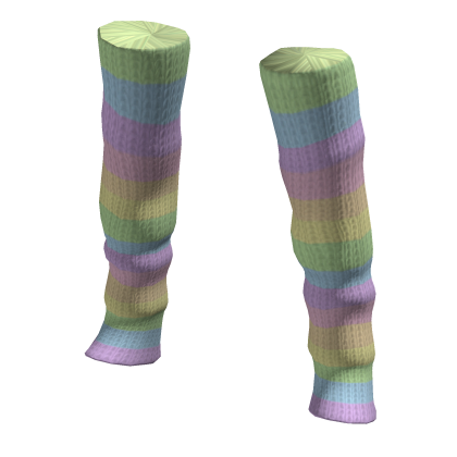 Knitted Leg Warmers Rainbow thumbnail