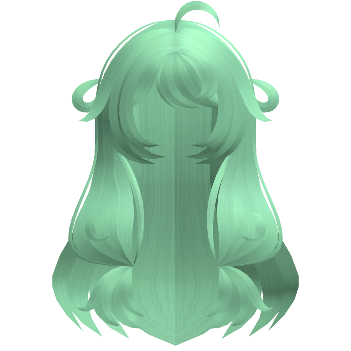 green adorable poofy long moe hair