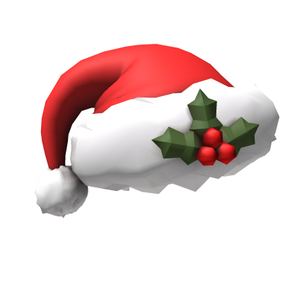 Dark Red Holly Santa Hat