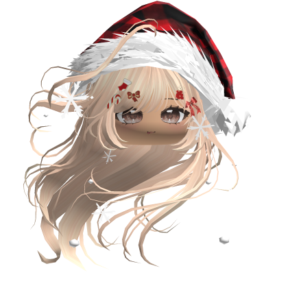Windy Anime Hair w/Santa Hat (Blonde)
