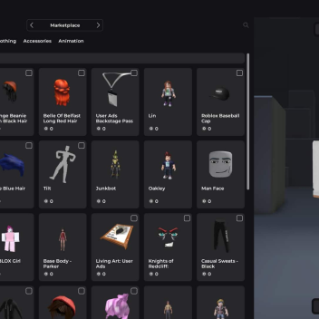 Catalog avatar editor