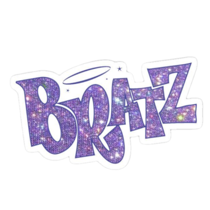 TB PNG Cute Y2K Brat Glitter Purple White Outlined Roblox decal