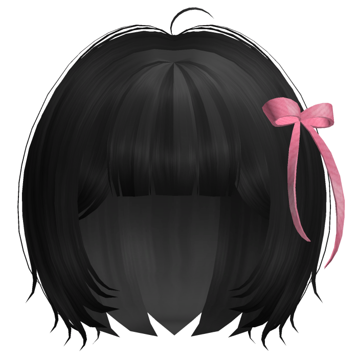 Black Cute Sweet Ribbon Bob