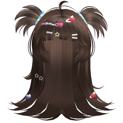 Kawaii Cosmo Harajuku Hair w/ Y2K Cuffs (Brown) | Roblox