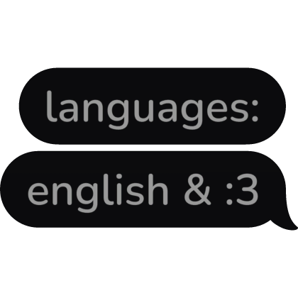 languages english & ꞉3 Text Bubble speech bubble