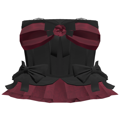 🎀 Coquette Ruffle Bow Corset Dress Royal Red