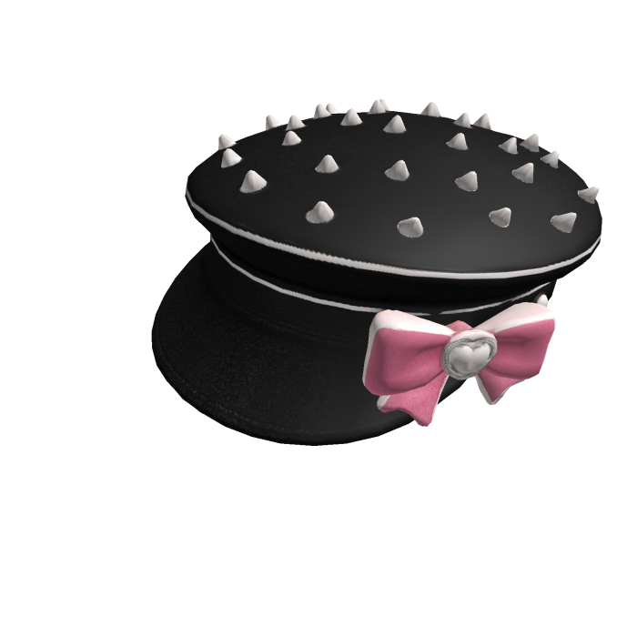 Goth Girl Hat With Pink Ribbon