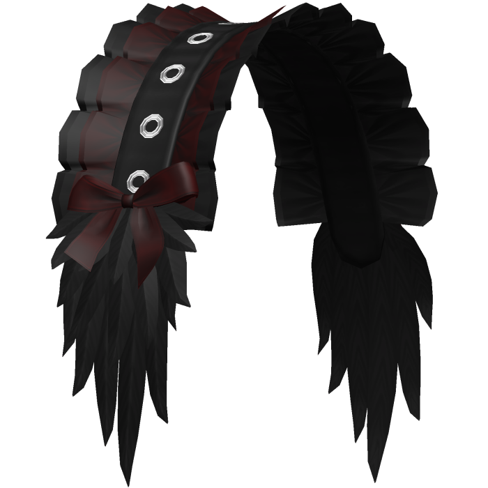 gothic angel wing ruffled headdress in red&black
