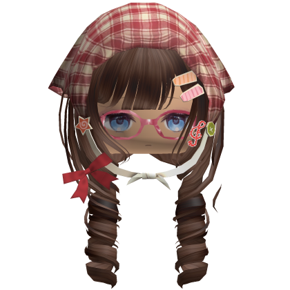 ♡ Cute Igari Curly Hair W/Igari Face (Brown) Roblox item
