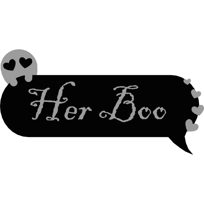 Her Boo Matching Halloween Cute Text Chat Bubble