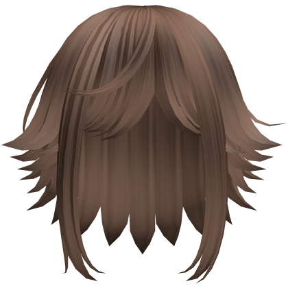 kawaii messy short hair with tufts in brown