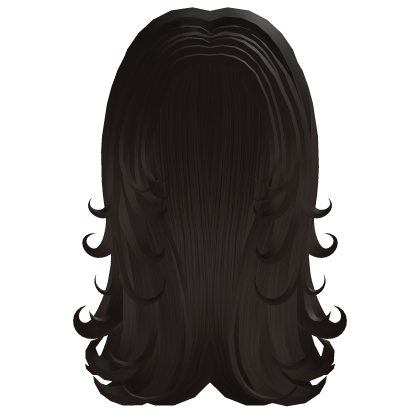 Cute Flowy Preppy 90s Curly Hair in Brown Roblox item