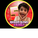 Ibrahim blows a bubble
