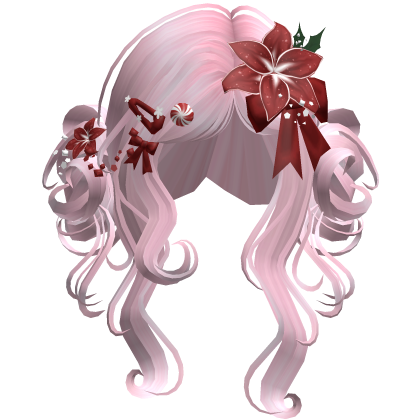 ♡ Christmas Flowery Twin Buns (Pink)