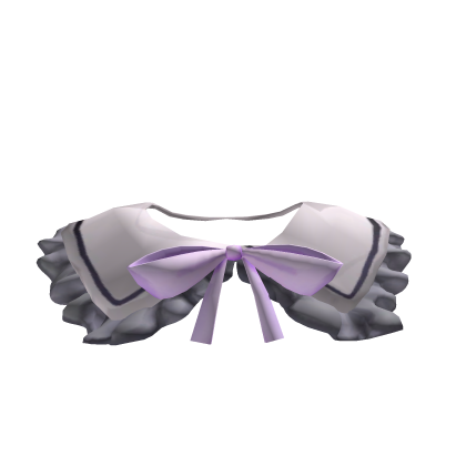 White Ruffle Collar Lilac Bow Coquette  Roblox item