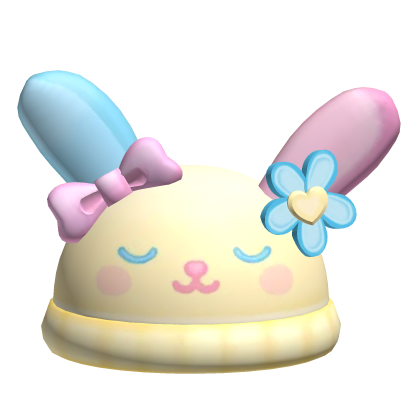 ♡ Kawaii Pastel Decora Rainbow Bunny Hat Roblox item