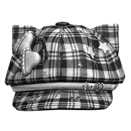 White Plaid Kawaii Bow Beret Roblox item