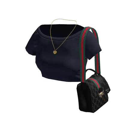 Crop Top w Bag Gucci GG - Medium Blue