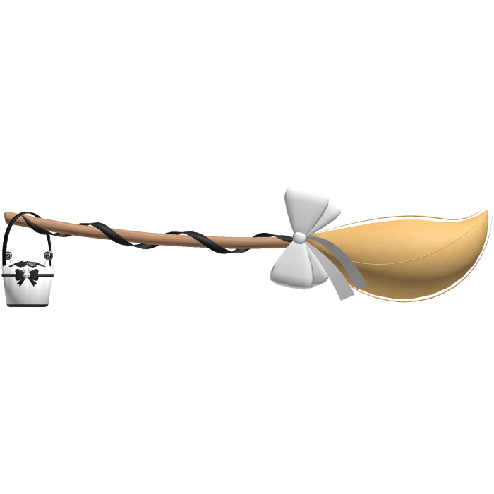 ✙ | cutesy floating white halloween witch broom