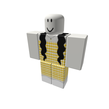 Yellow Plaid Outfit With Black Hair thumbnail