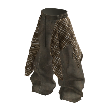 MJ - y2k Brown Jeans With Flannel