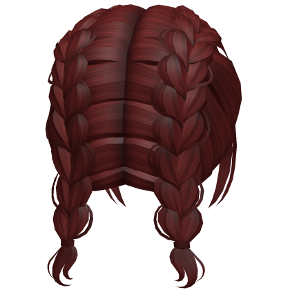 Cute Short Dutch Preppy Messy Braids in Red Roblox item