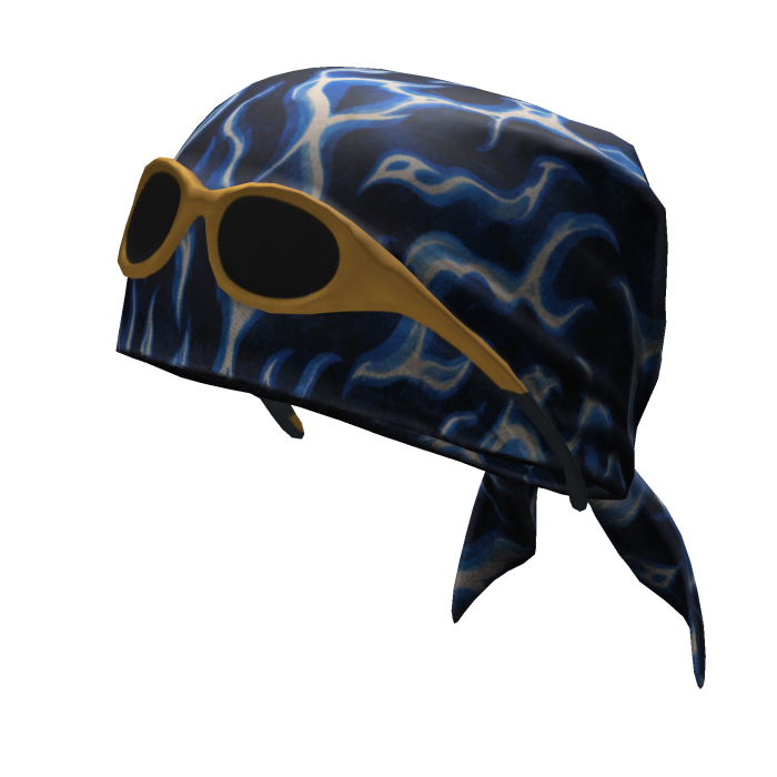 Blue Flame Y2K Bandana w/ Glasses