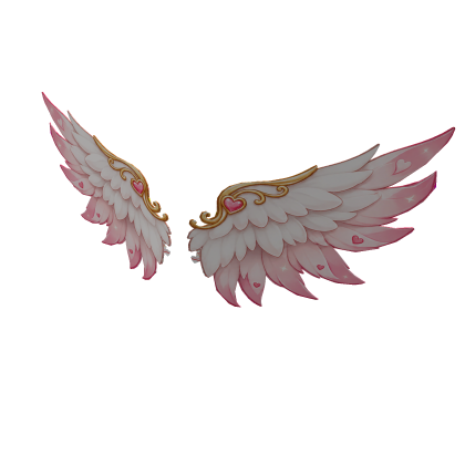 Pink Heart Angel Wings