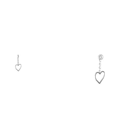 Silver Heart Chain Earrings