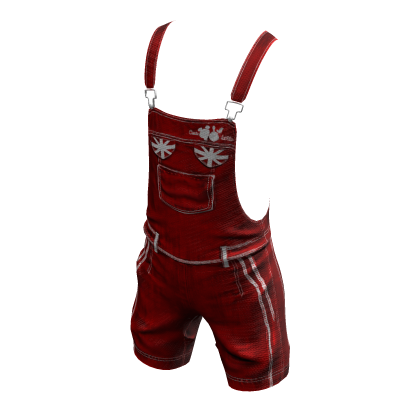 Red Overall Shorts Denim thumbnail