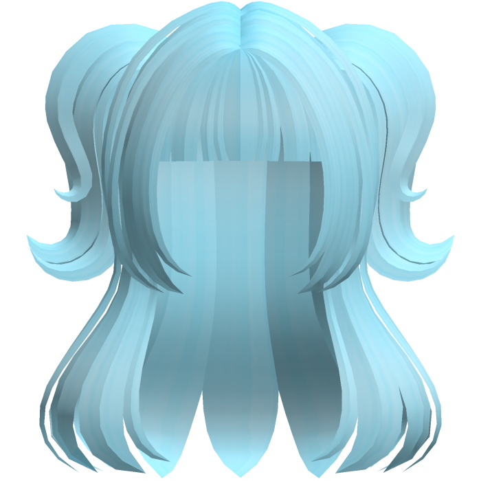 🐾 cute swirly half up doll tween hair sky blue
