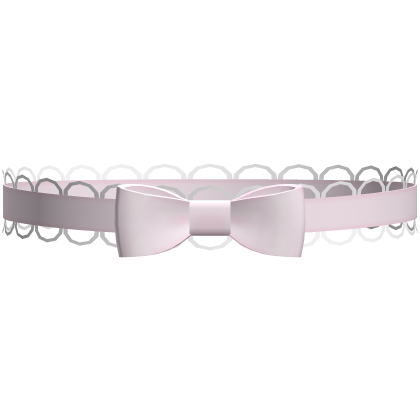 ♡ : cute pink lace bow choker Roblox item