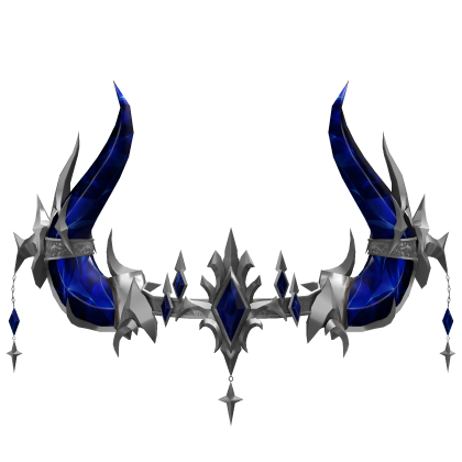 Royal Crystal Crown Horns - Sapphire Silver