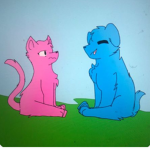 Pink cat blue dog