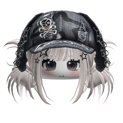 Spikey Buns W/ Y2k Bunny Cap&Face (Silver)
